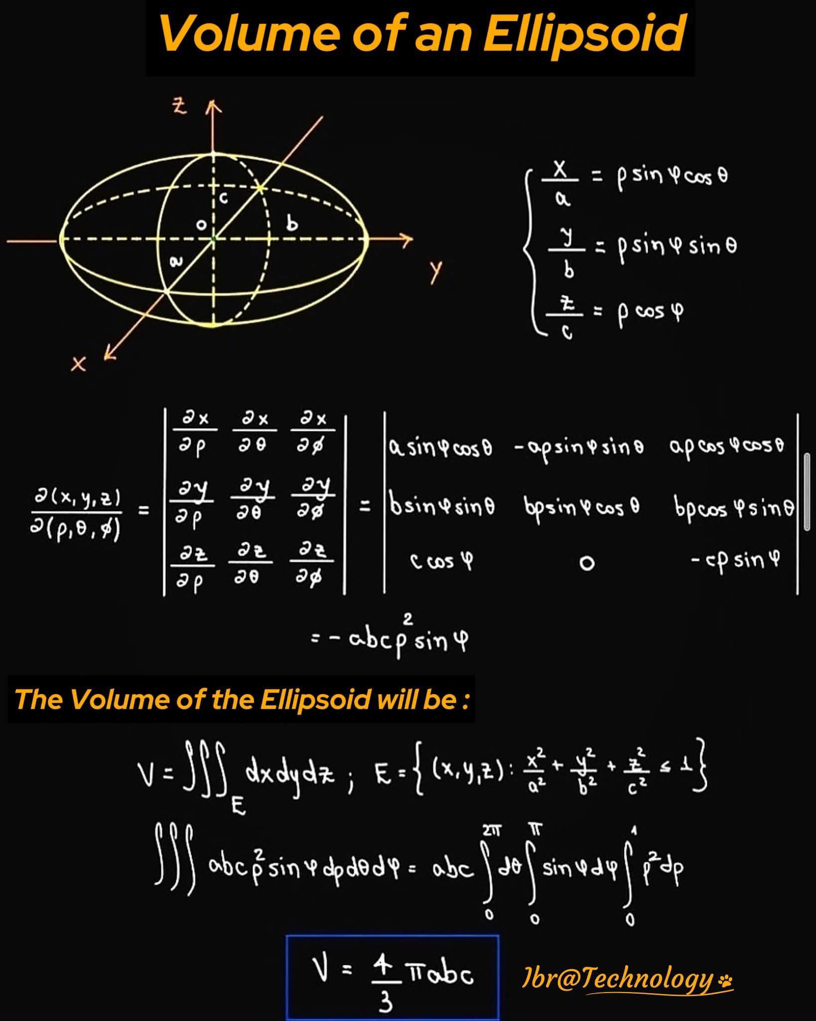 What is the moment of inertia of an ellipsoid about the x-axis?