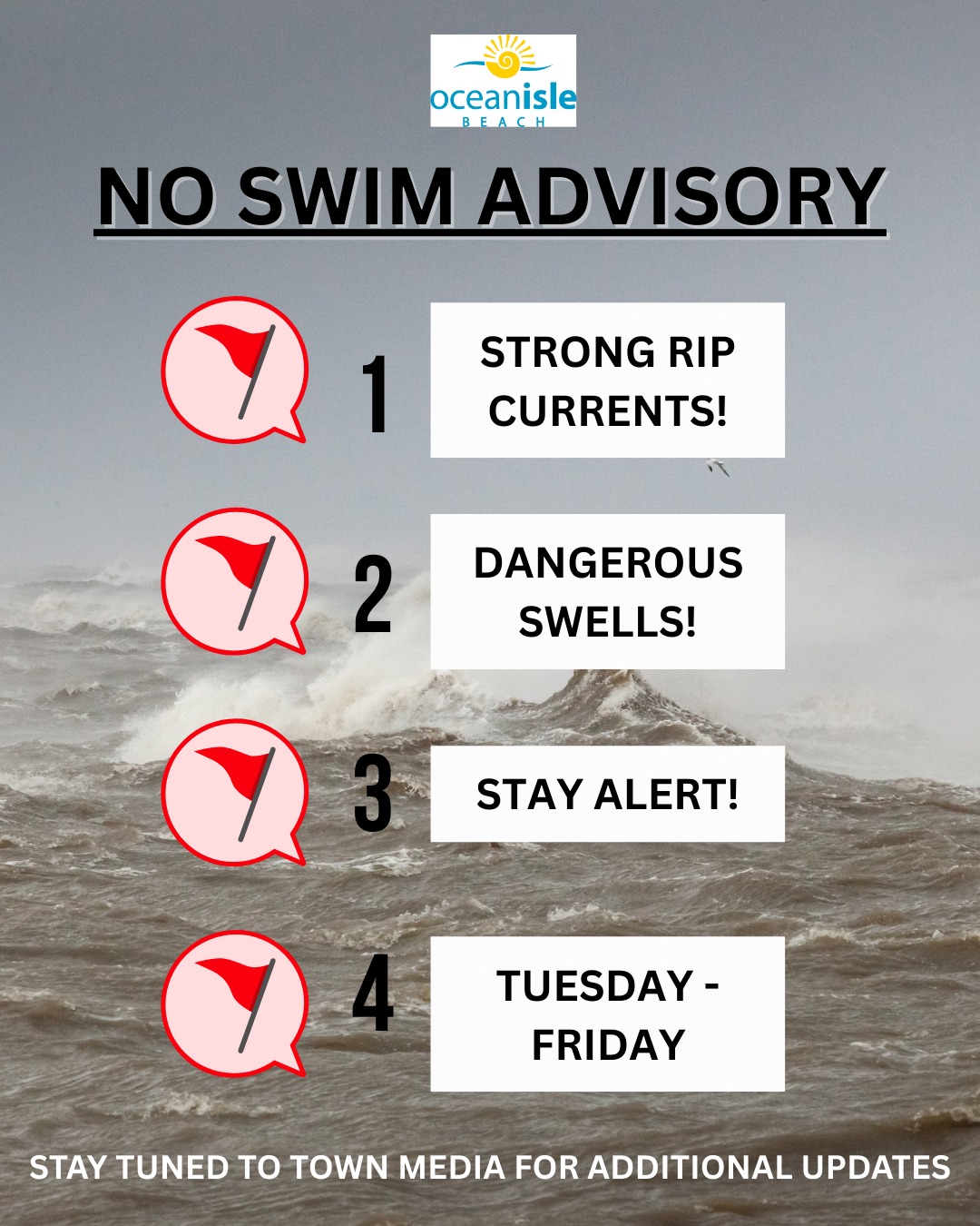 Town - ⚠️🌊🚩Due to strong rip currents and large swells, the Town of ...