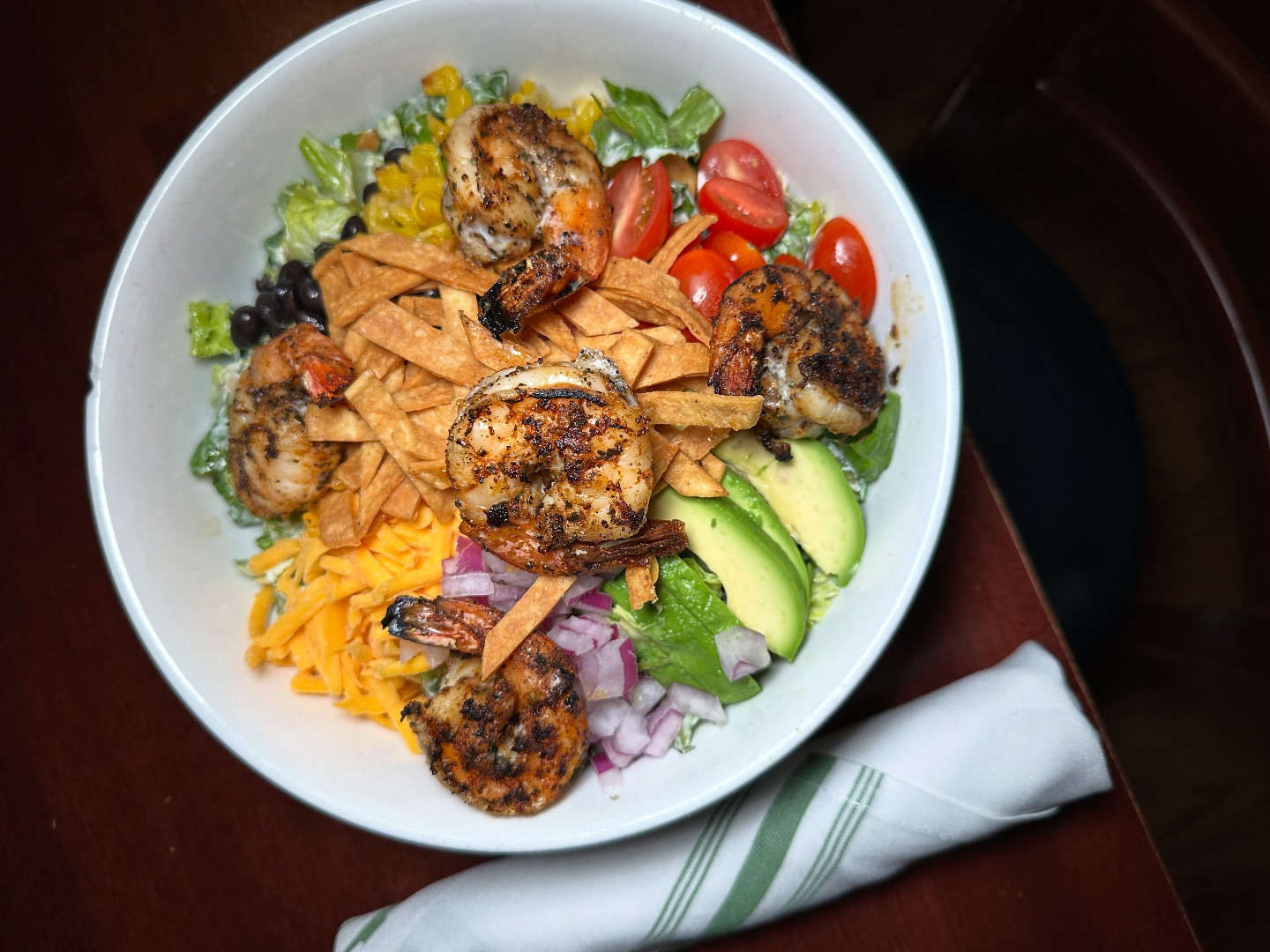 Churchill's - Our Southwest Salad with Grilled Shrimp 🍤 Packed with ...