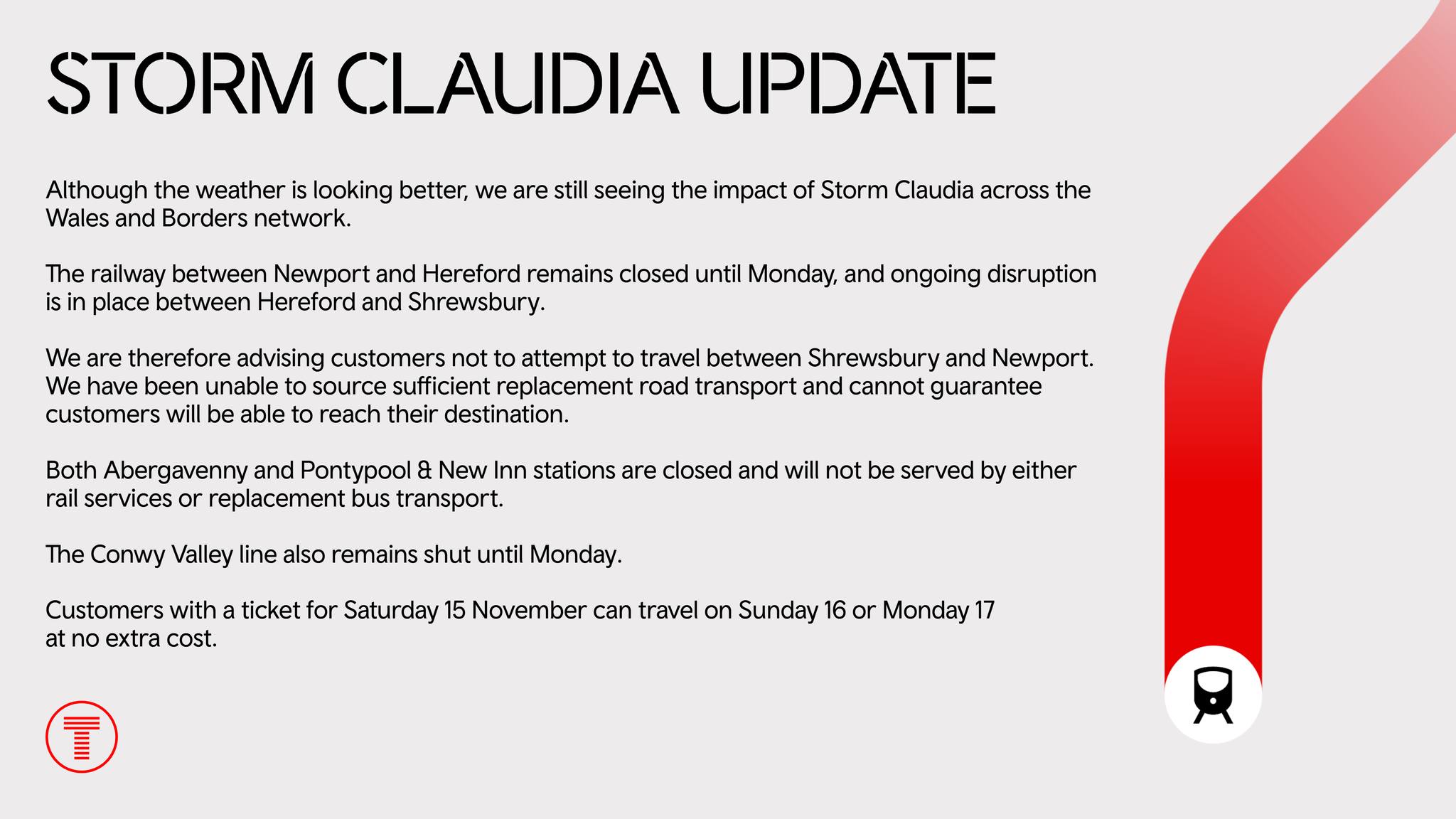 Transport - ⚠️Storm Claudia Update Although the weather is looking ...