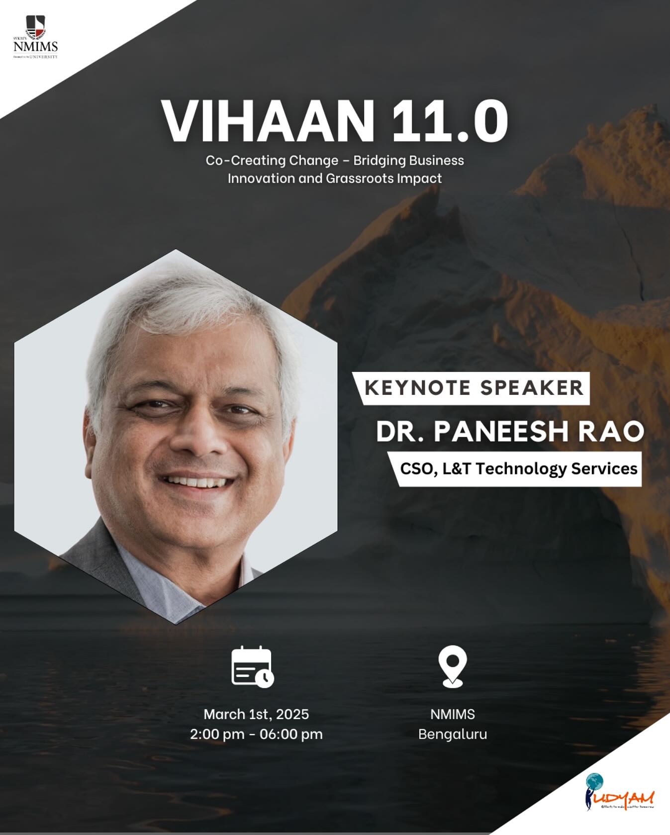 Udyam - 🌱 Meet Our Keynote Speaker – Dr. Paneesh Rao! 🌍... | Facebook