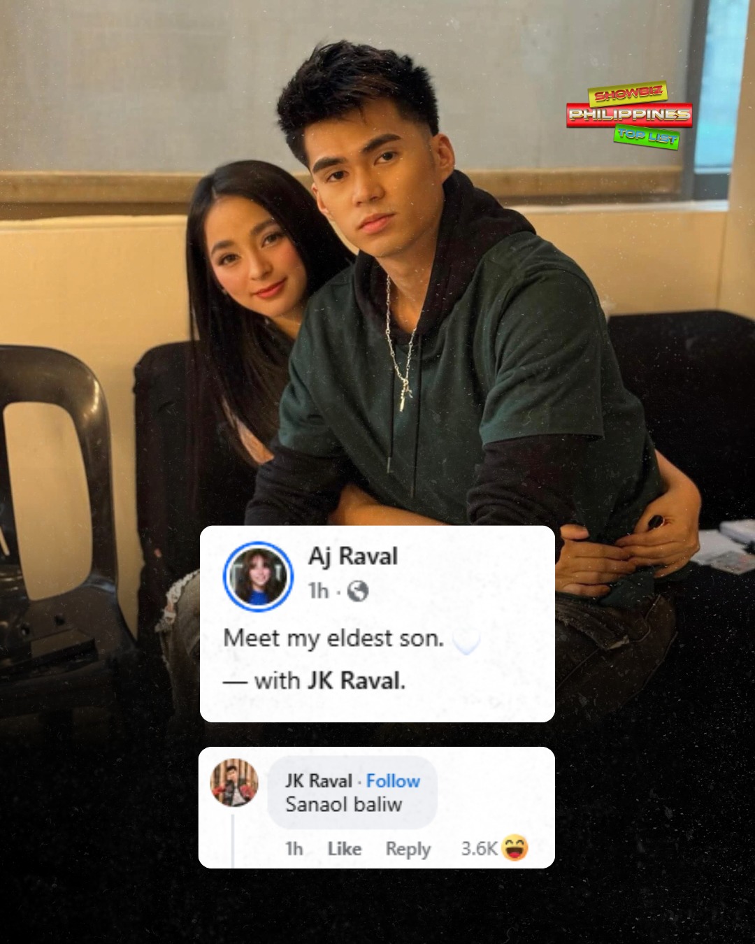 Showbiz - AJ: Meet my eldest son. JK: Sanaol baliw. Yung kaka-reveal ni ...