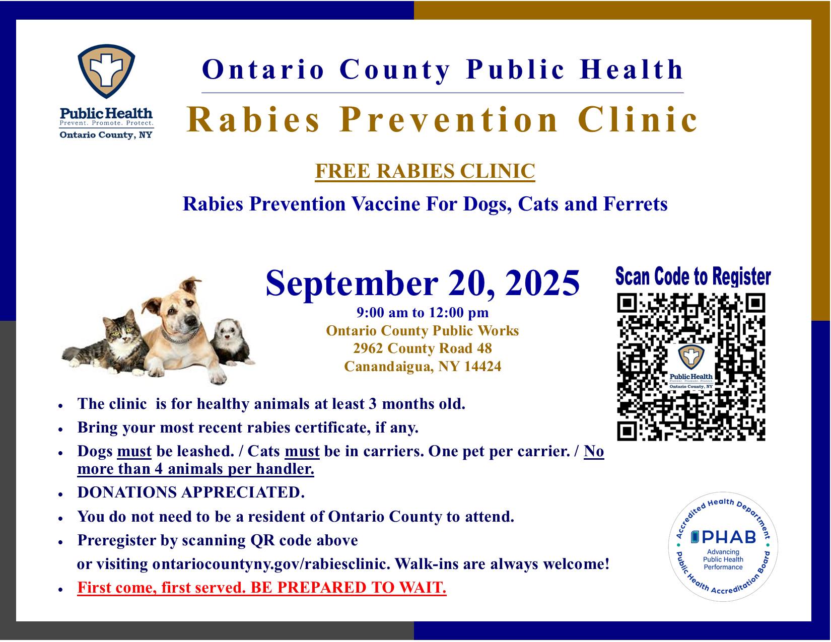 Free Rabies Prevention... - Ontario County Public Health | Facebook