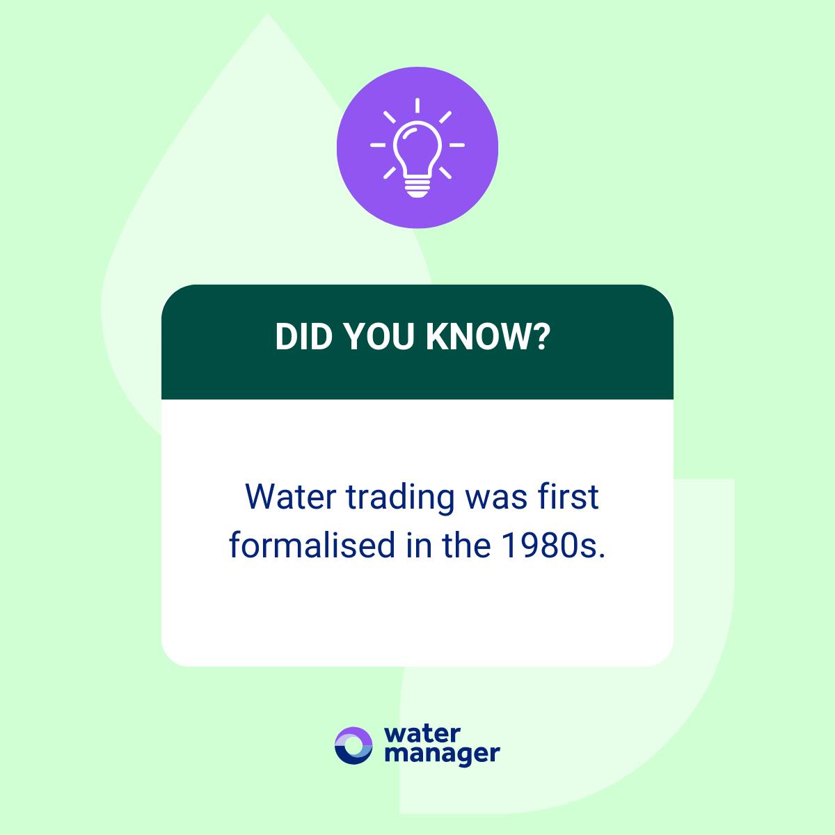 Water Manager - 💧 Did You Know? Water trading in... | Facebook