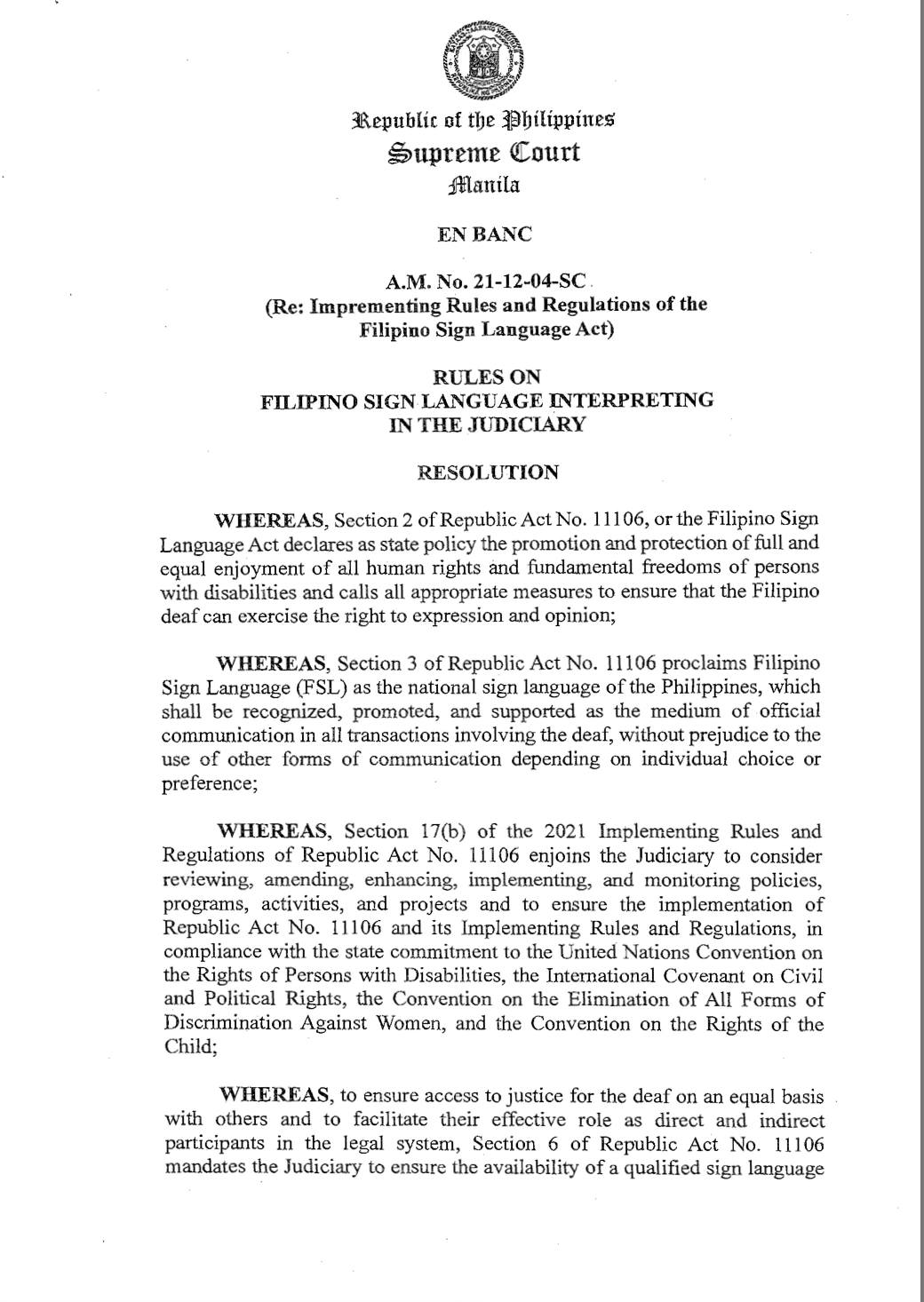 Philippine Federation... - Philippine Federation of the Deaf