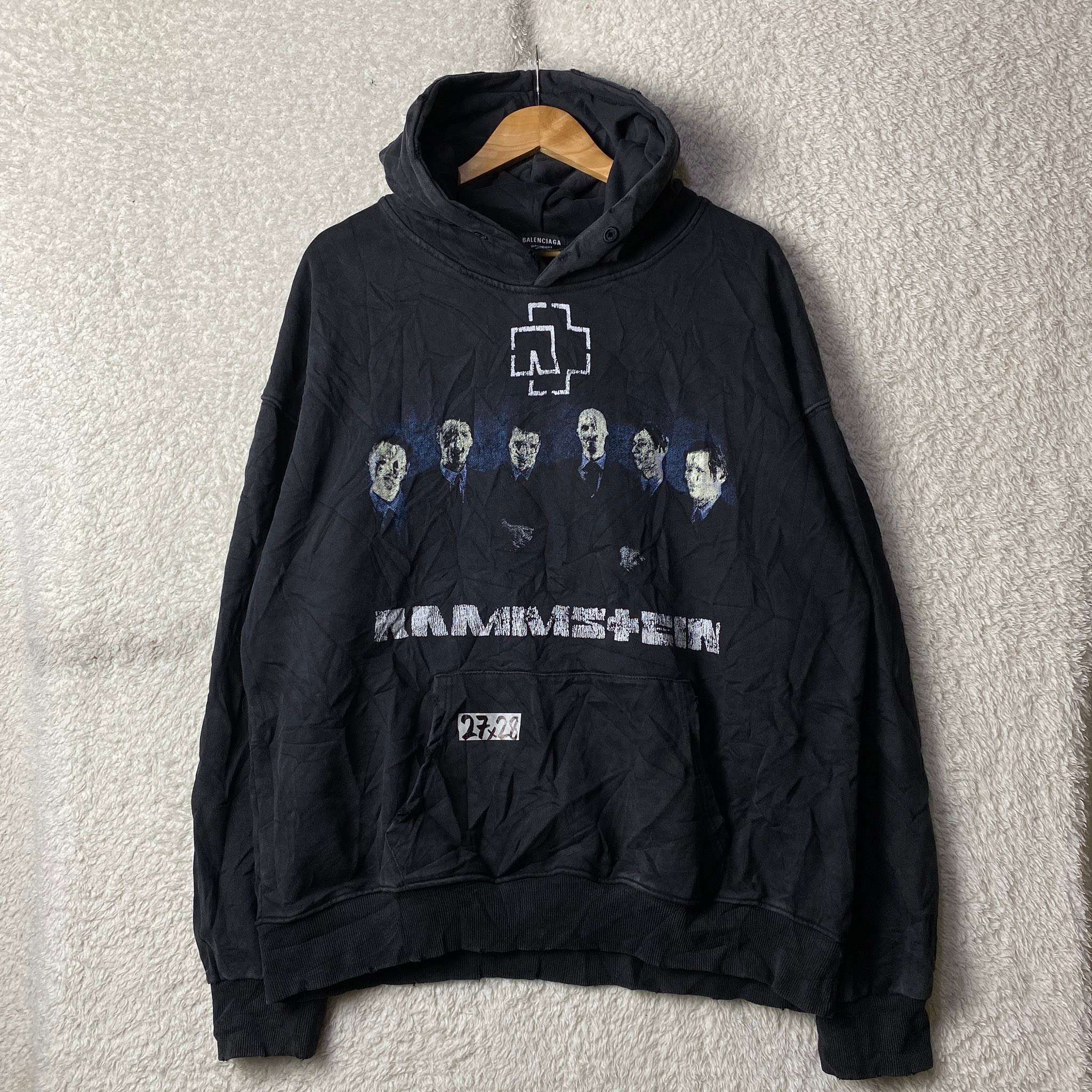 ⚡️BALENCIAGA RAMMSTEIN Distressed Hoodie ✨EXCELLENT CONDITION 