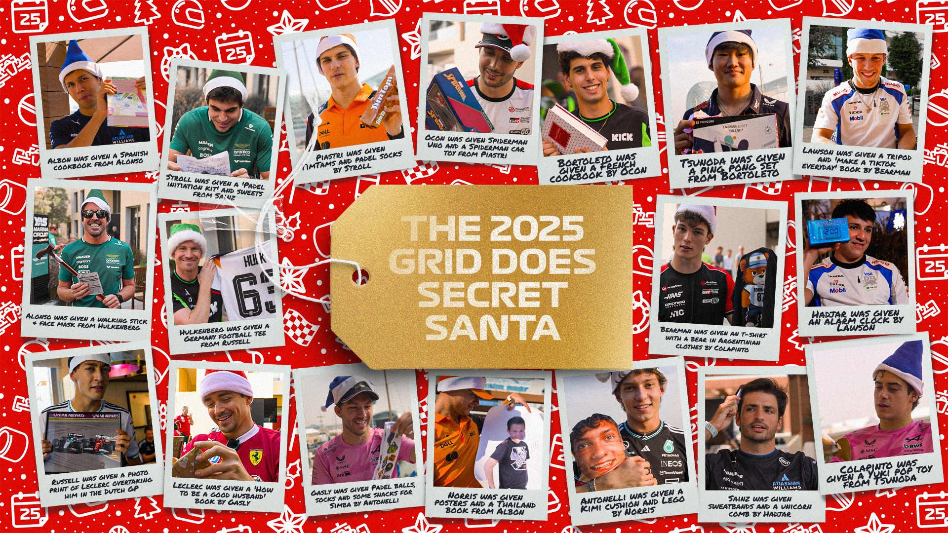 F1 - Here's your 2025 F1 drivers' Secret Santa gifting guide 🎅🎁 Watch ...