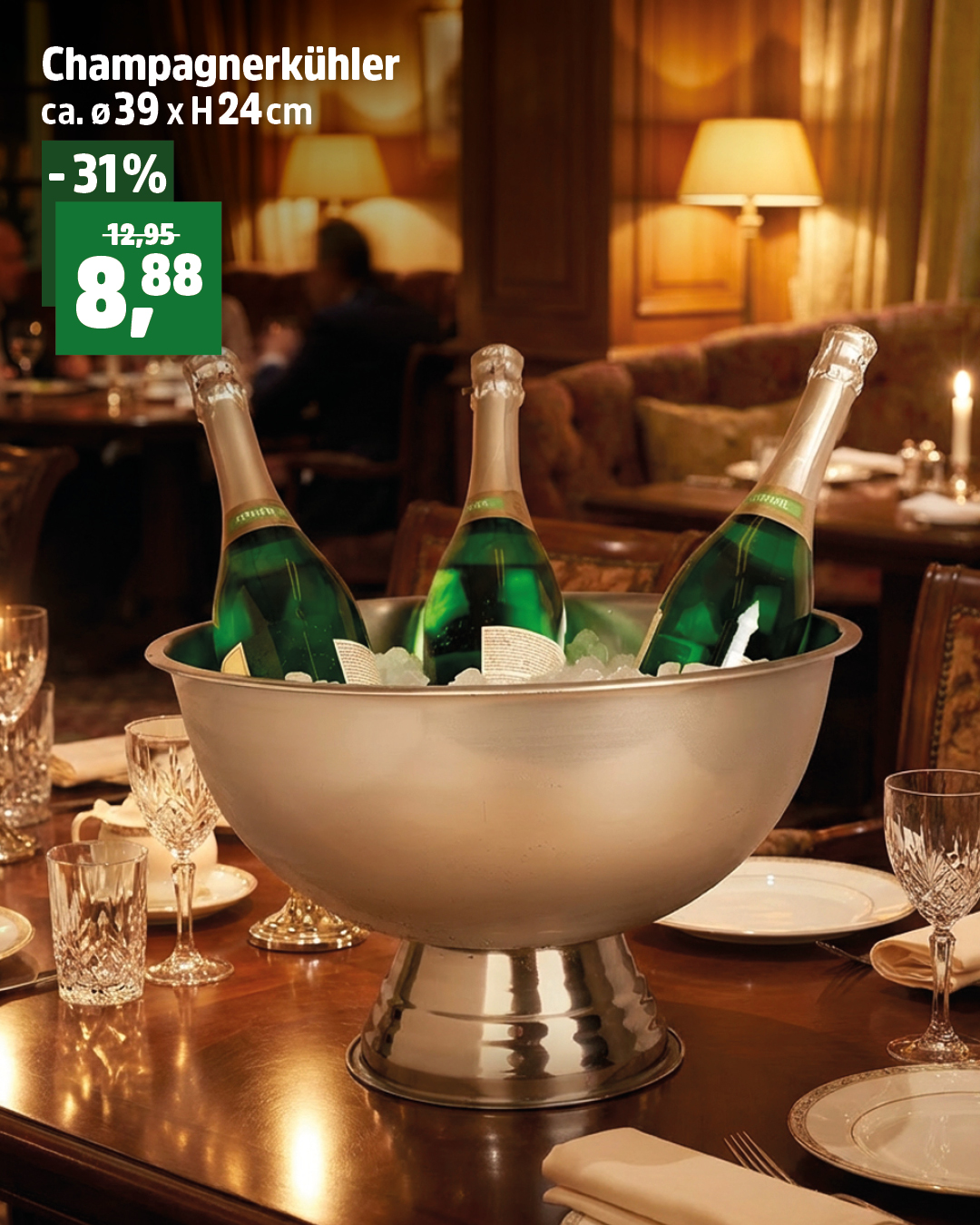 Für prickelnde Momente und edlen Genuss.🍾 – Diesen XXL-Champagnerkühler passend zu den Feiertagen in unseren Märkten entdecken. #thomasphilipps #thomasphilippsdeutschland #derdiscounterfürheimundgar