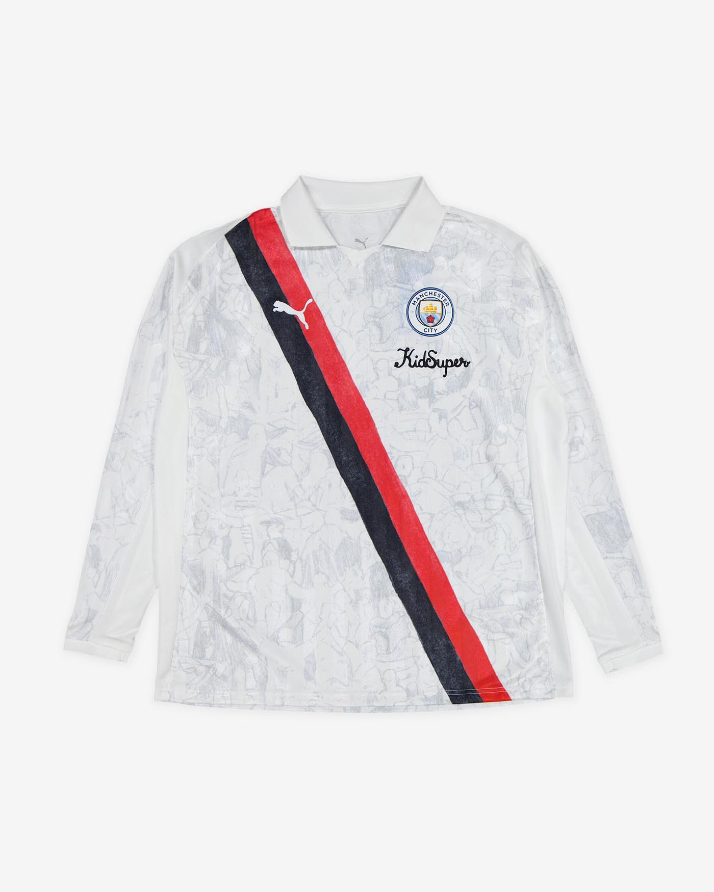 The Puma x KidSuper x Manchester City jersey brings art to