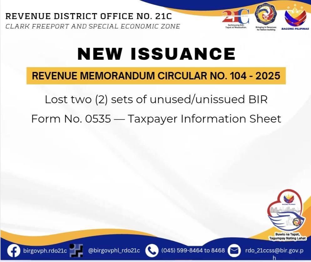 Revenue... - BIR Revenue District Office No. 21C - CFEZ | Facebook