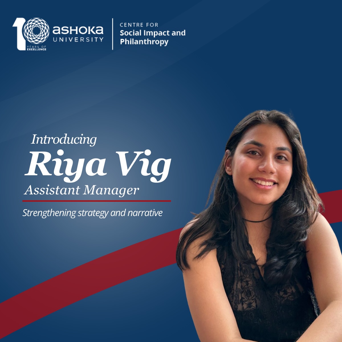 Centre - We’re delighted to welcome Riya Vig, who joins us as Assistant ...