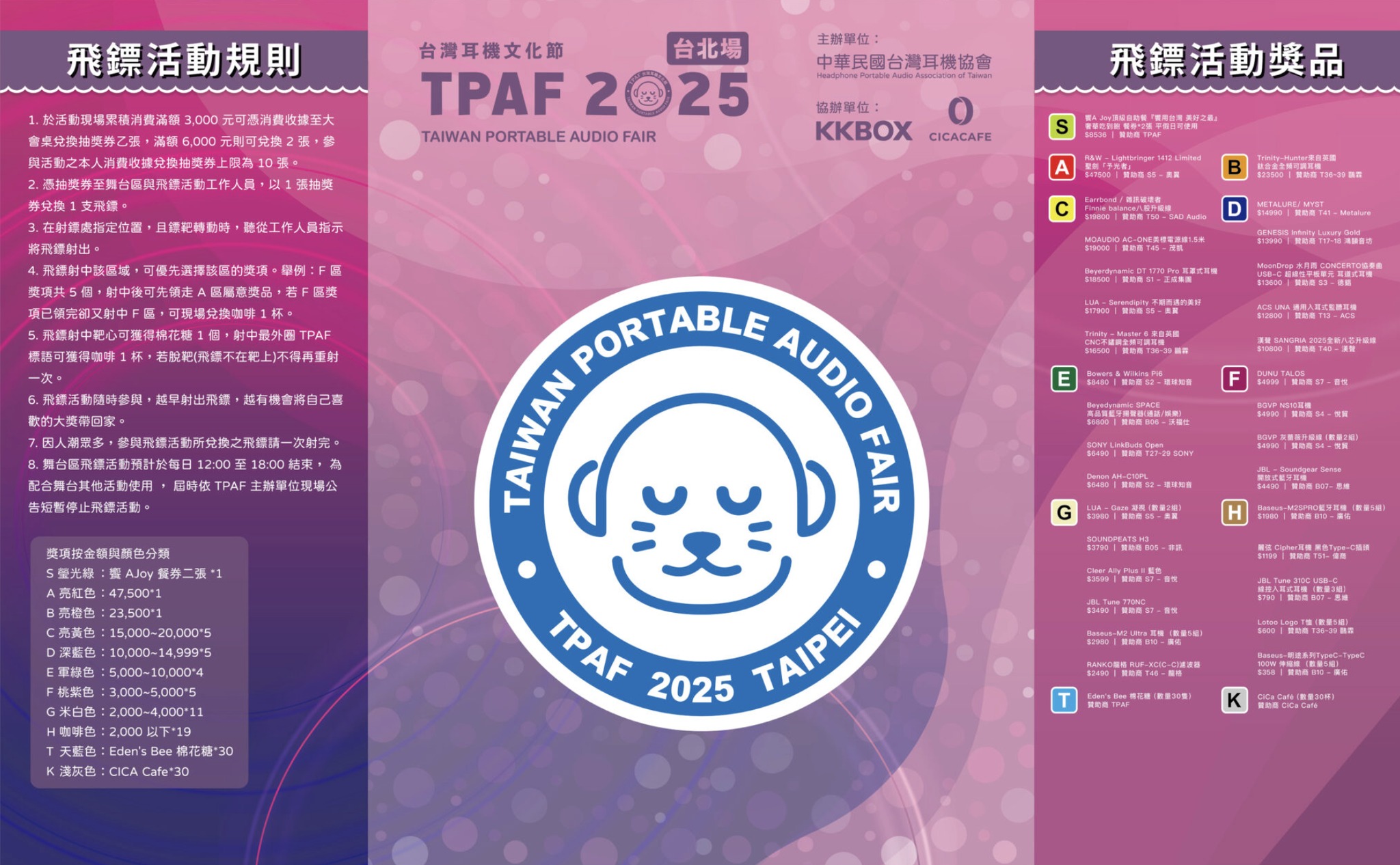 TPAF - TPAF2025台北展獎項一覽： 別於以往！我們用準度決一勝負！ 消費滿額滿3000可獲得一次射擊機會！只要不脫靶通通有獎 ...