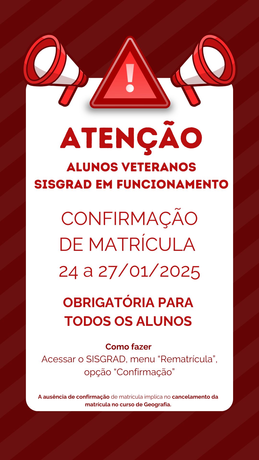 Unesp - Prezadas(os) alunas(os), boa tarde. Informamos que o SISGRAD ...