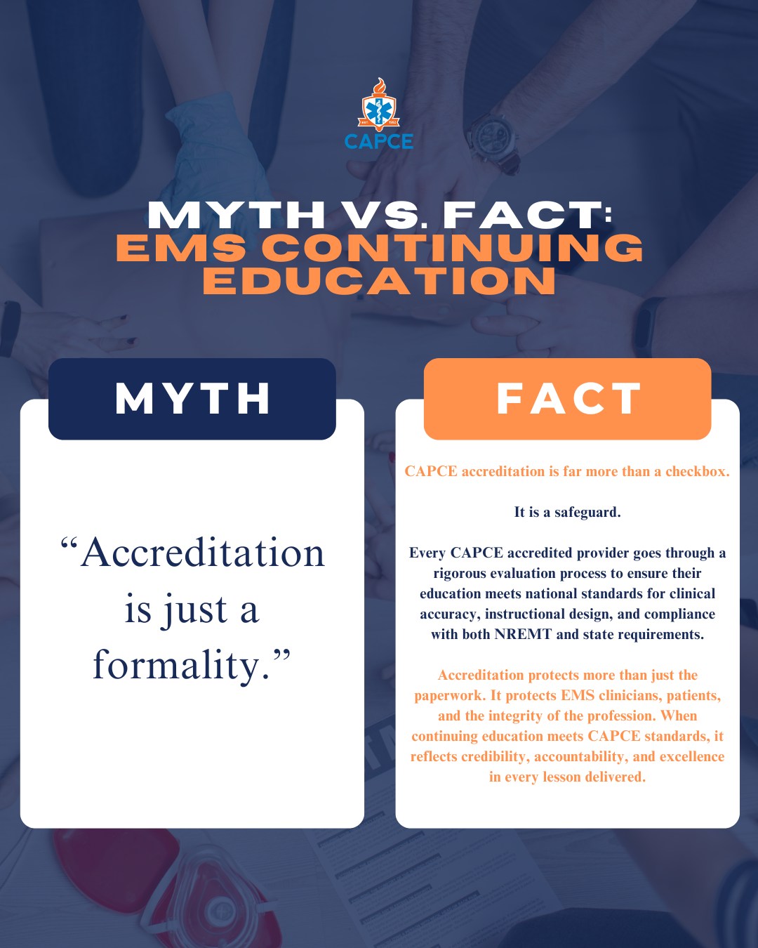 CAPCE - 🔍 Myth vs Fact Myth: “Accreditation is just a... | Facebook