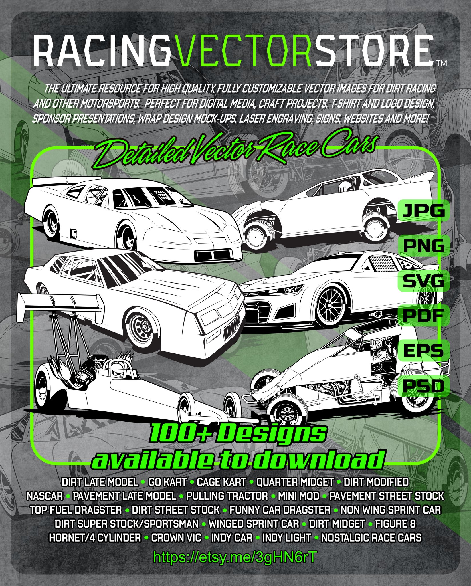 Dirt Race Car Vector