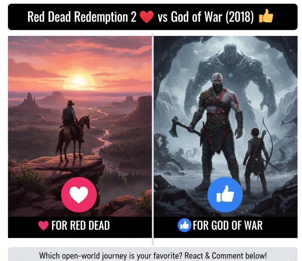 Ps5 - 🔥 RDR2 vs GOD OF WAR — WHO WINS THE ULTIMATE JOURNEY? 🔥 Two ...