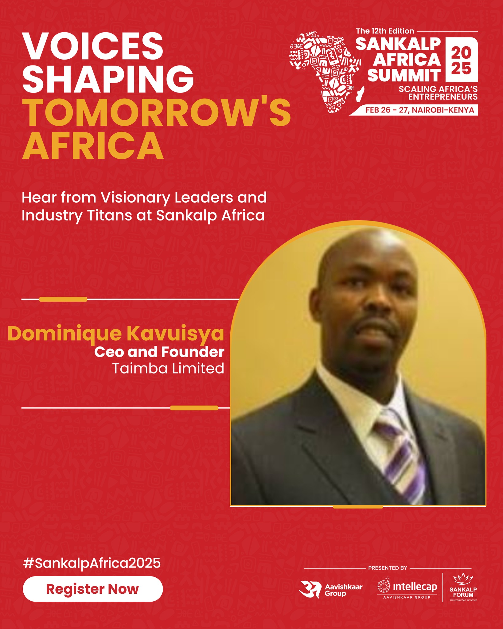 Sankalp - Dominique Kavuisya is the CEO and Co-founder of Taimba Ltd ...