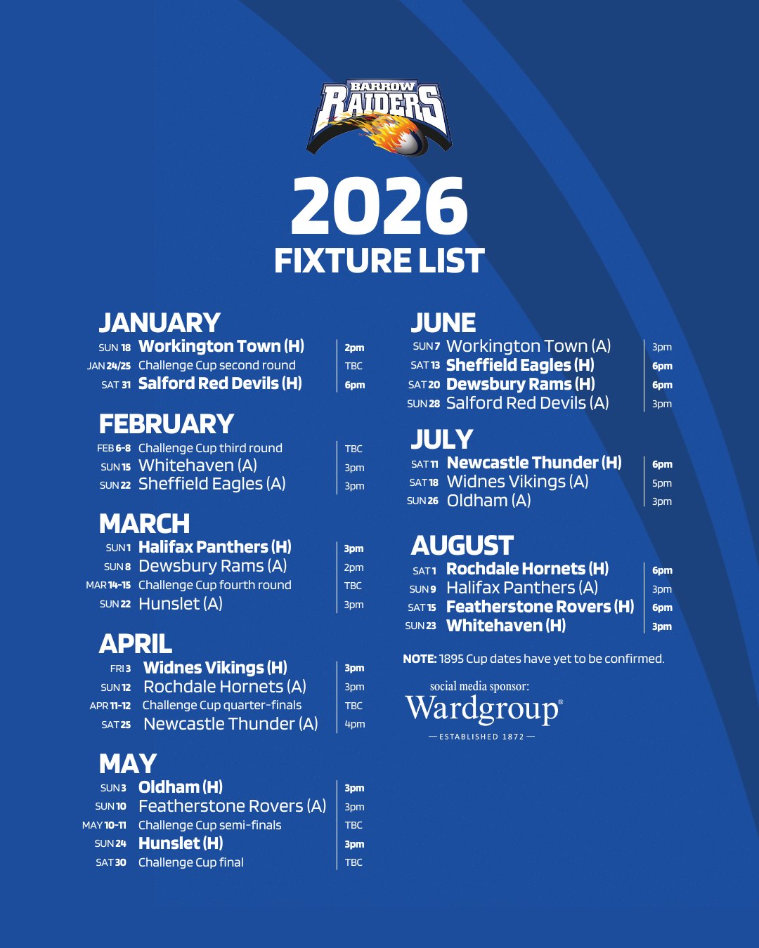 Barrow Raiders - All the fixtures, dates and kick-off... | Facebook