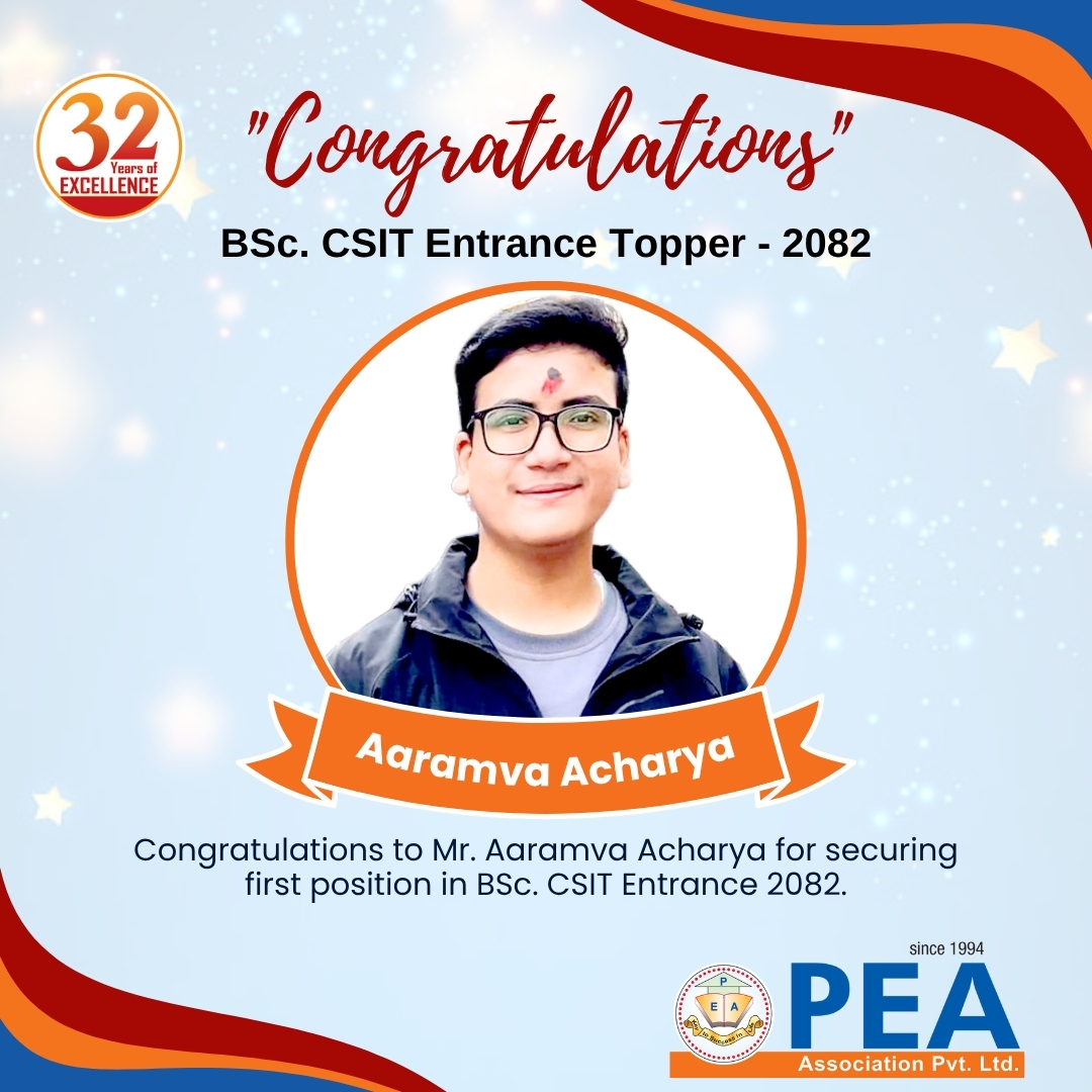 PEA - Congratulations Mr. Aaramva Acharya, for securing the Top ...