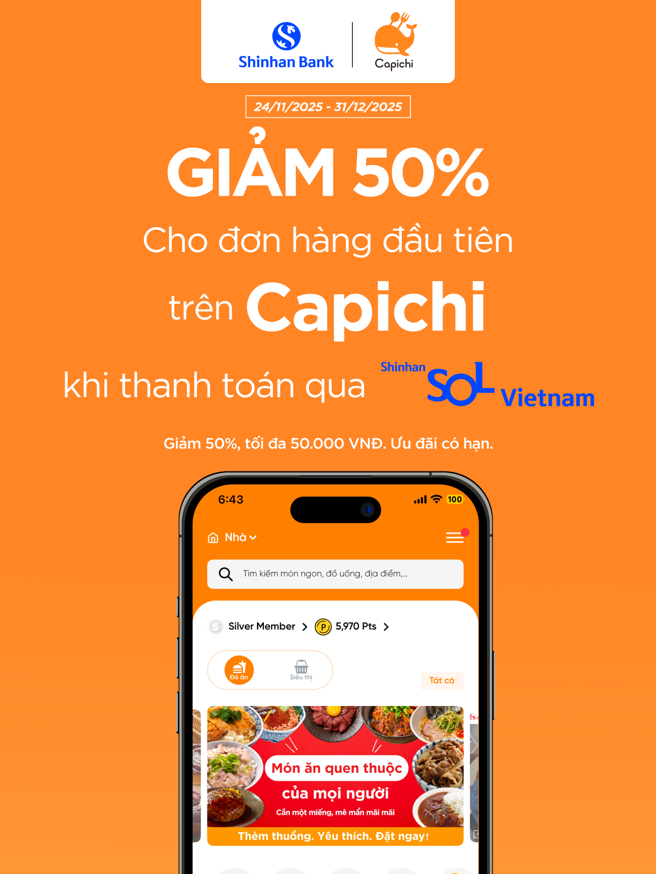Capichi - (English Below) 🏦 Thanh toán qua Shinhan SOL – Giảm 50% cho ...