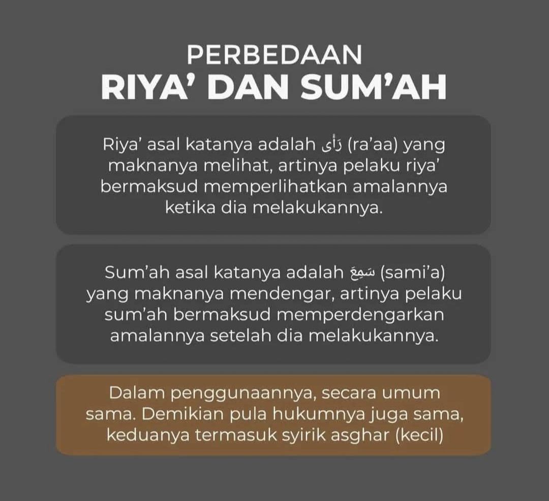 Terapi - PERBEZAAN DI ANTARA RIYA’ DAN SUM’AH SERTA APAKAH BAHAYANYA ...