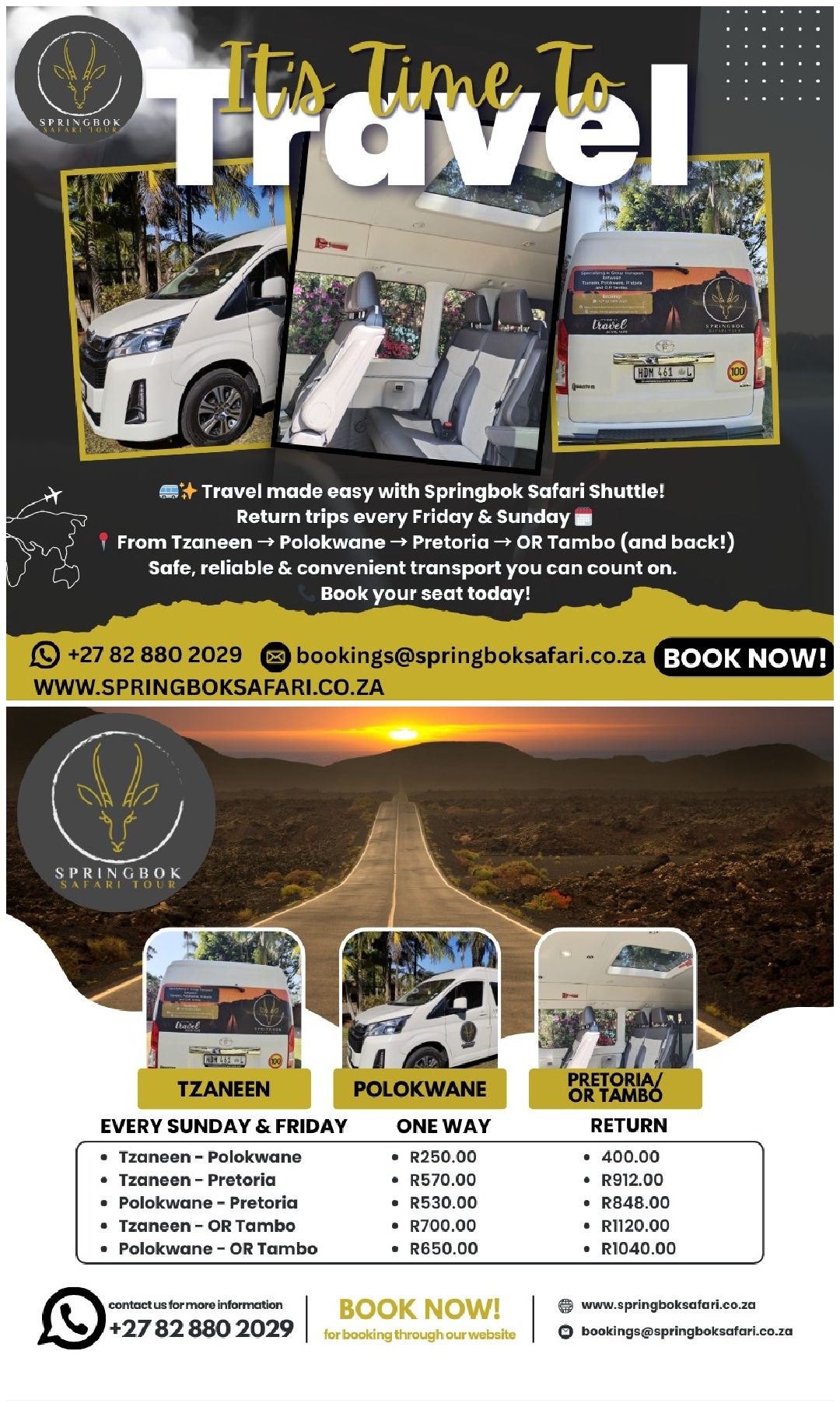 🚐 Affordable Travel with Springbok Safari Shuttle! 🚐 | Facebook