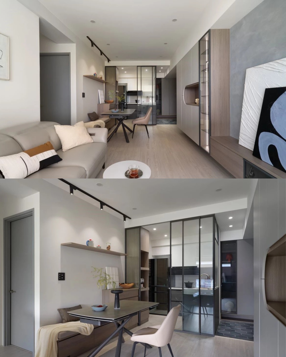 設計家 - #新家開箱 20坪新成屋裝修範本！深藍調玄關、卡座式餐區、唯美主臥衣櫃、可開闔的廚房拉門，通透感十足～ 看完整文章：https ...