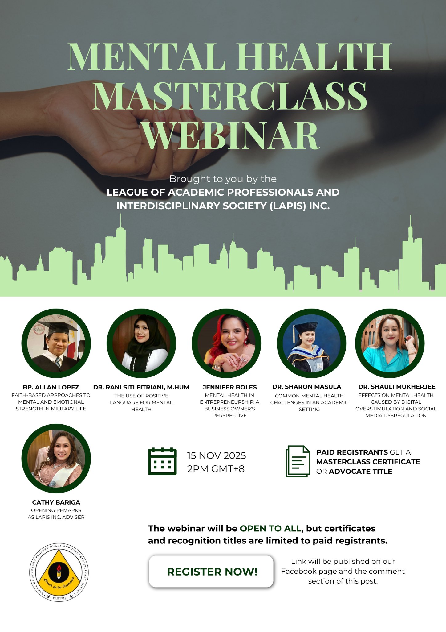 MENTAL HEALTH MASTERCLASS WEBINAR 2025
