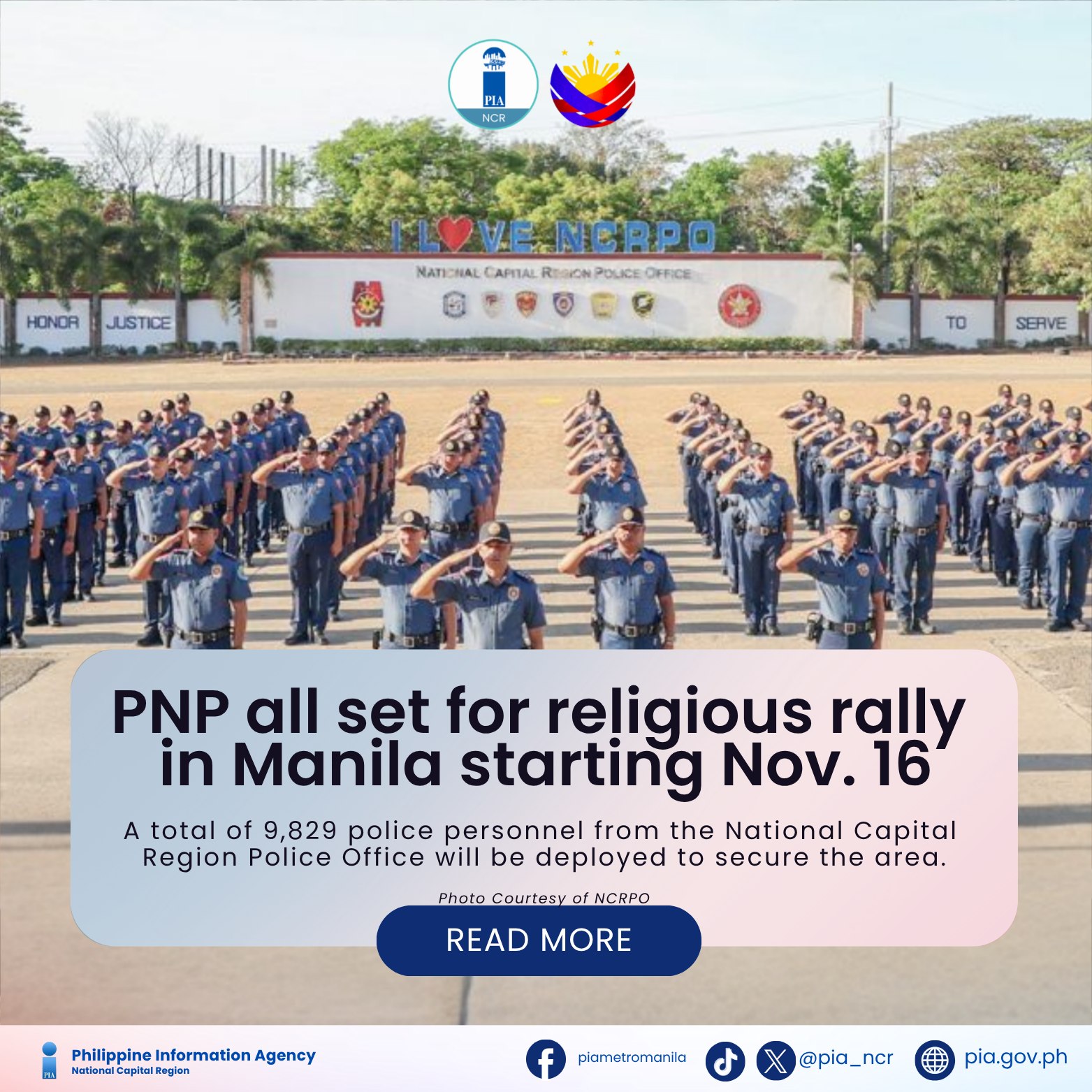 PIA - All systems go for the security of Rizal Park Rally 🫡 The ...
