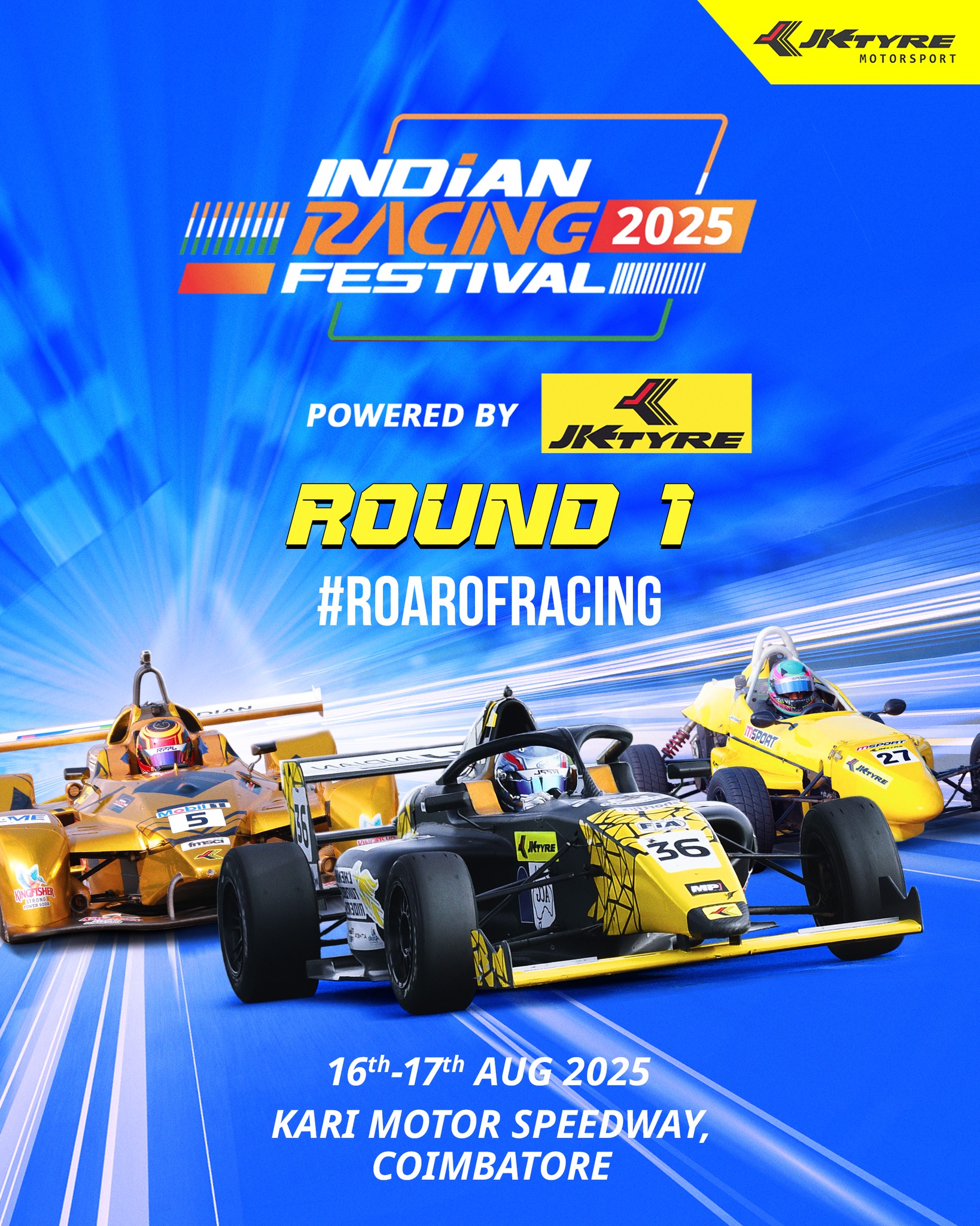 JK - 🏁 Indian Racing Festival 2025 – Powered by JK Tyre 📍 Kari Motor ...