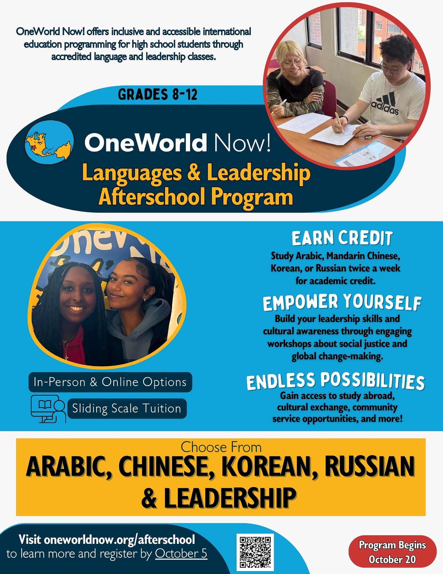 OneWorld - 🚀 Big News! OWN’s Languages & Leadership Afterschool Program ...