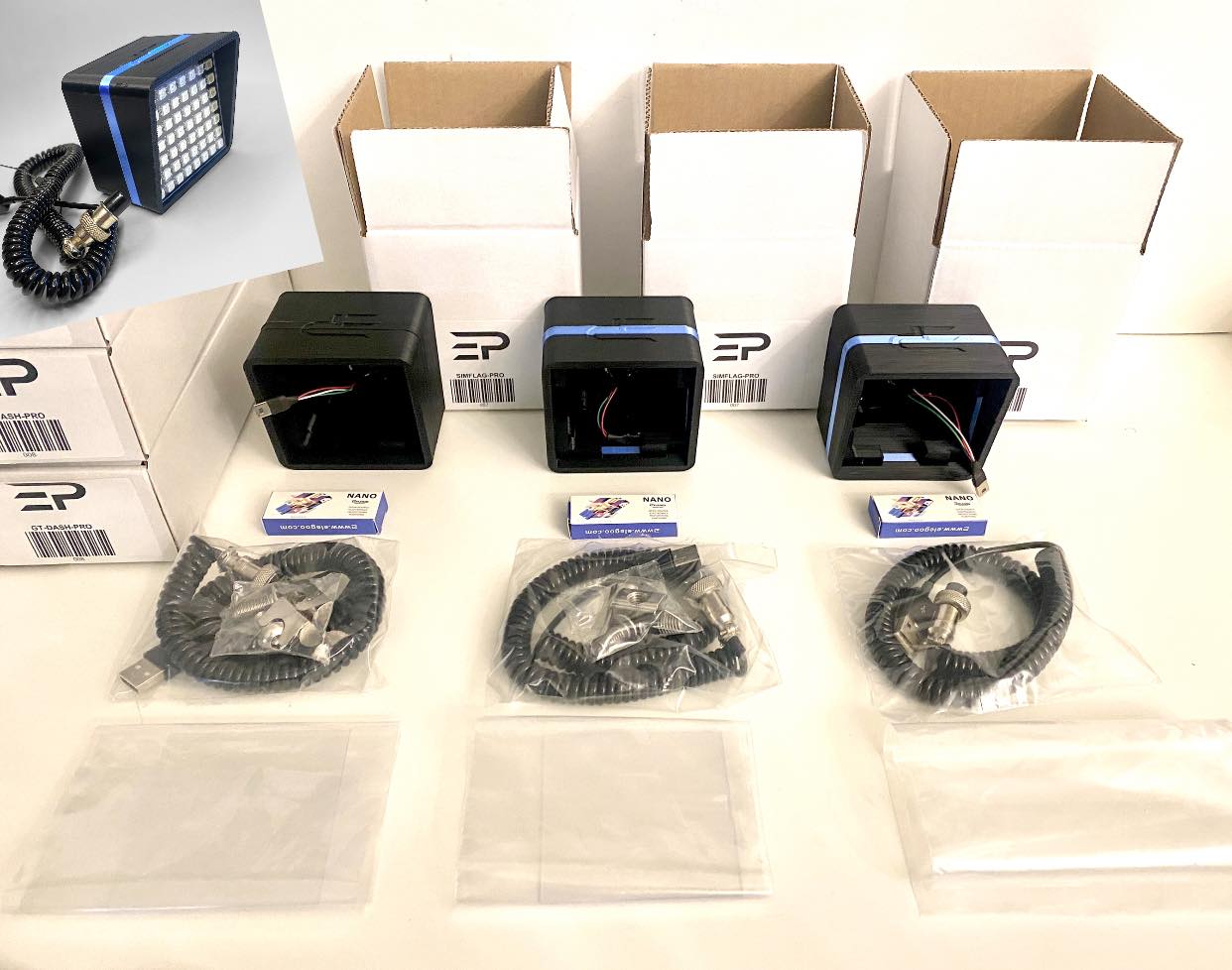 Assembling three SimFlag-Pro ready... - EPLab Pro Simracing