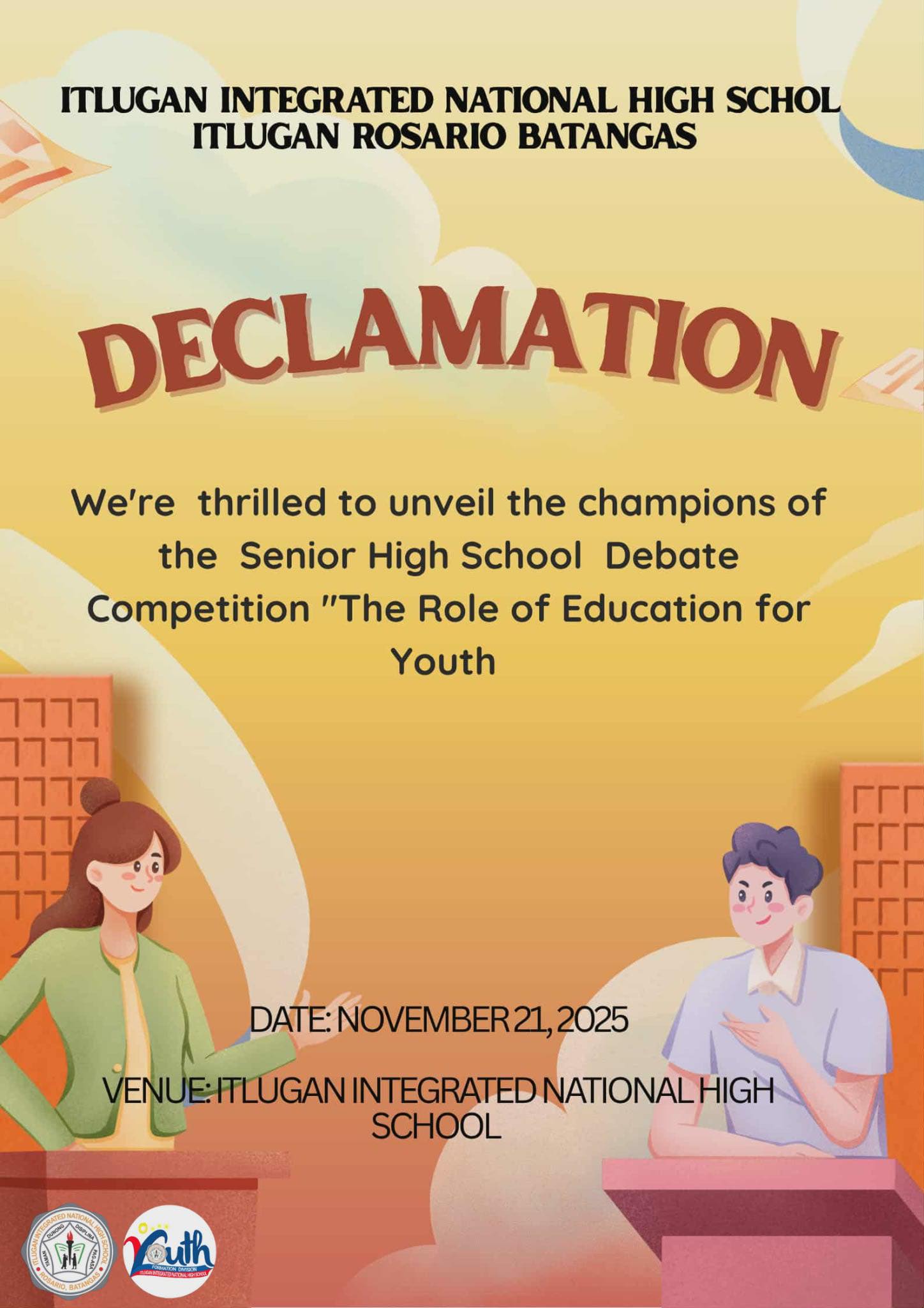 🎙️🔥... - Deped Tayo Youth Formation Itlugan Integrated NHS | Facebook