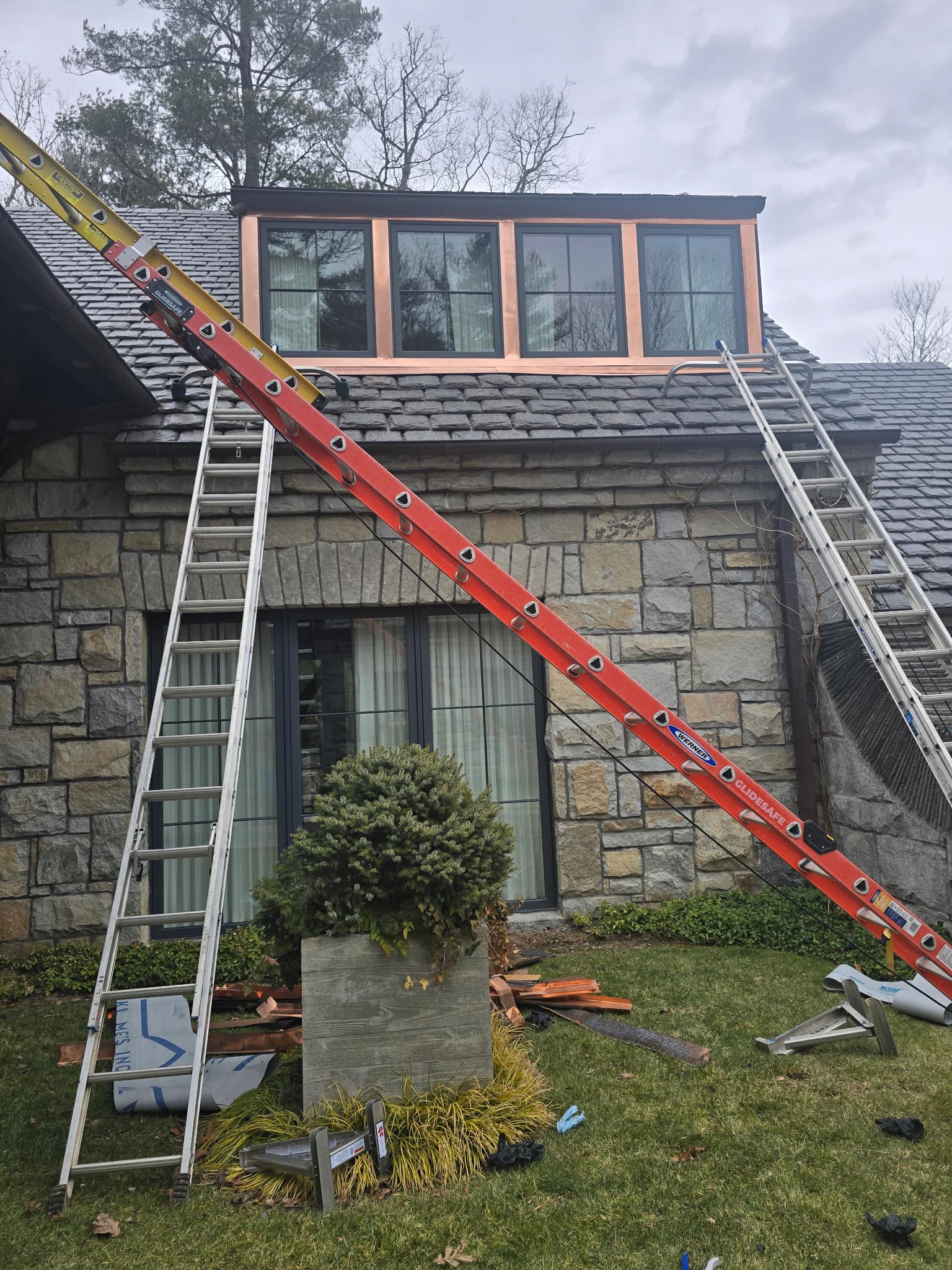KL - This project entails rewrapping window trims in authentic copper ...