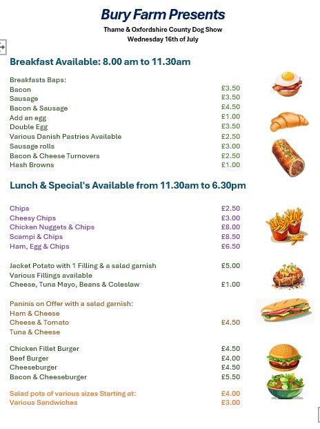 Thame - 🐶 Food & Raffle Info We know you all loved the Cafe last year ...