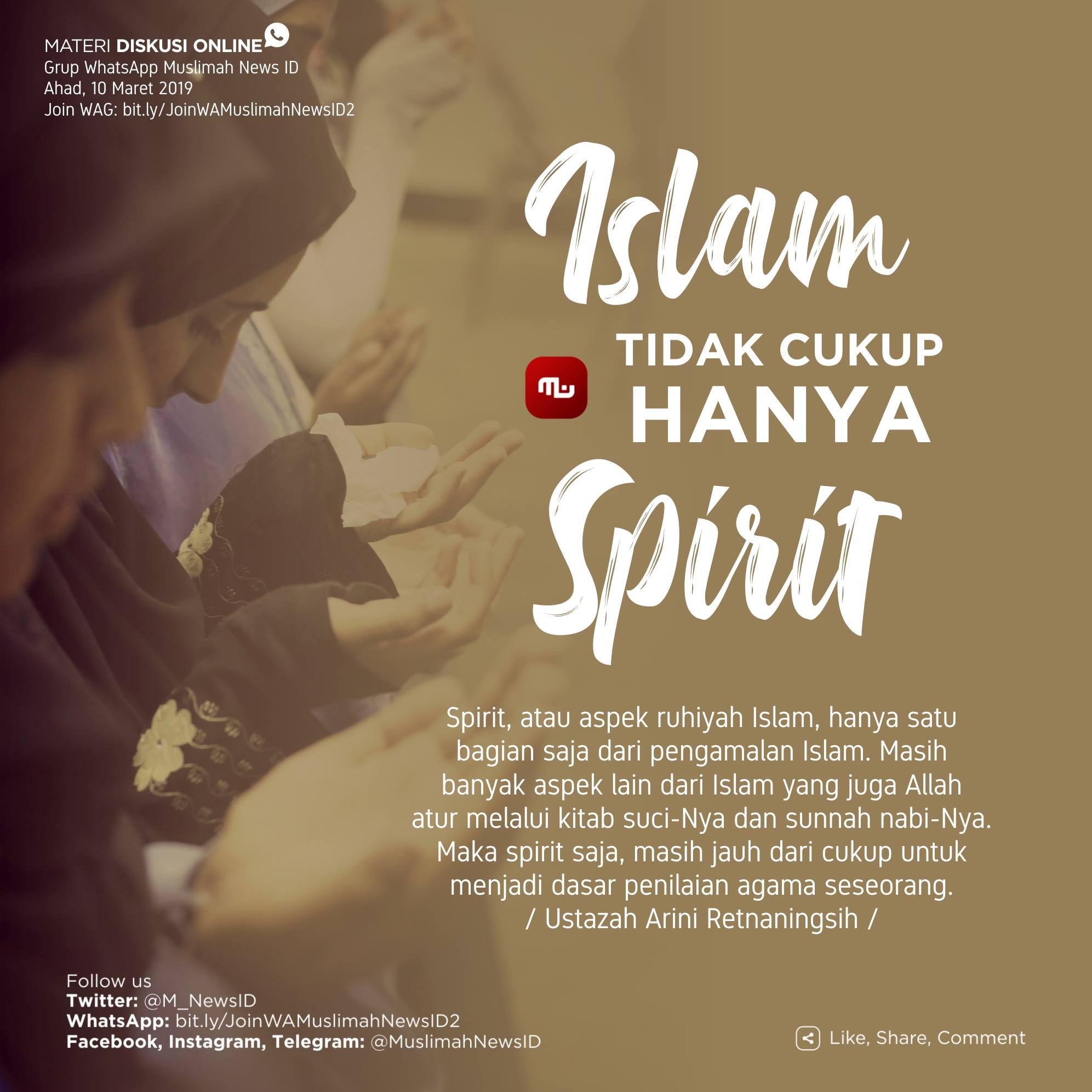 Spirit, atau aspek ruhiyah Islam,... - Muslimah News Com