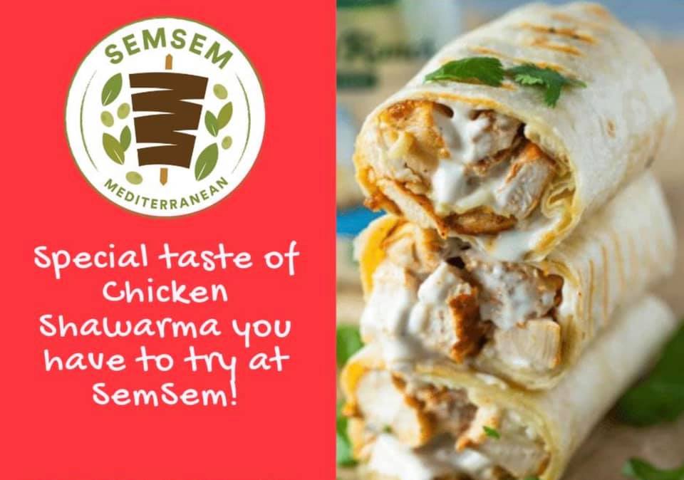 Chicken shawarma is... - Semsem Mediterranean -Chicago Ridge
