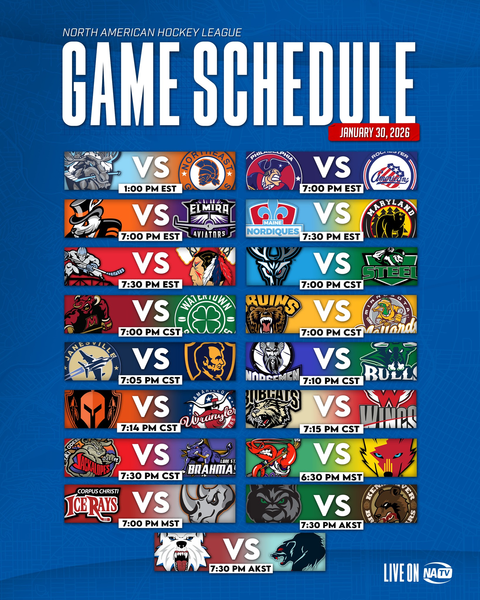 A FULL SLATE of NAHL hockey... - North American Hockey League | Facebook