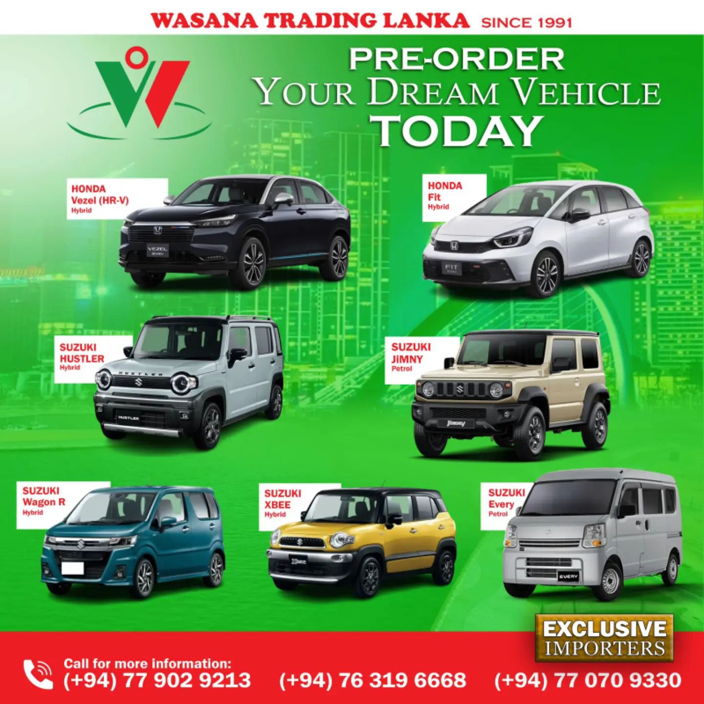 Wasana Trading Lanka we Pioneers in vehicle imports since 1991
