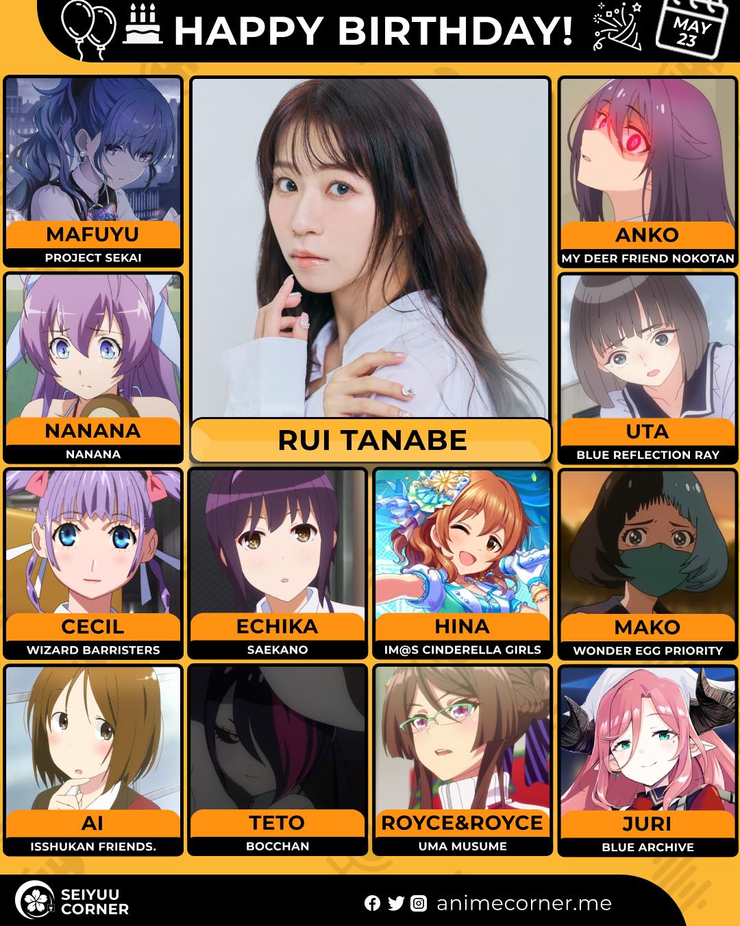 Seiyuu - Happy 28th Birthday to Rui Tanabe! | Facebook