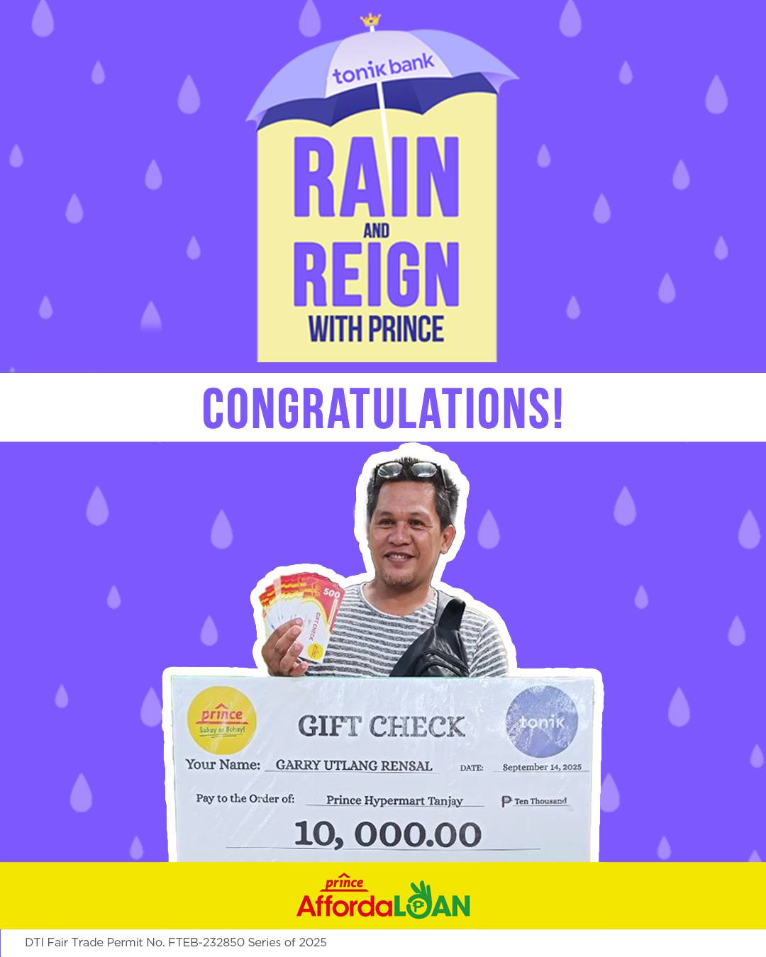 Tonik - The Rain and Reign with Prince major winner has officially been ...
