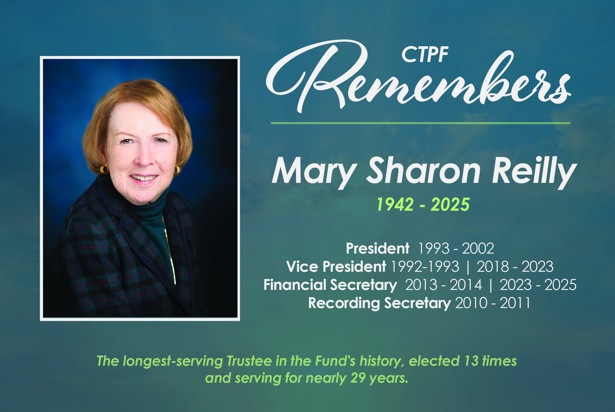 Chicago - It is with deep sadness that CTPF shares the news of the ...
