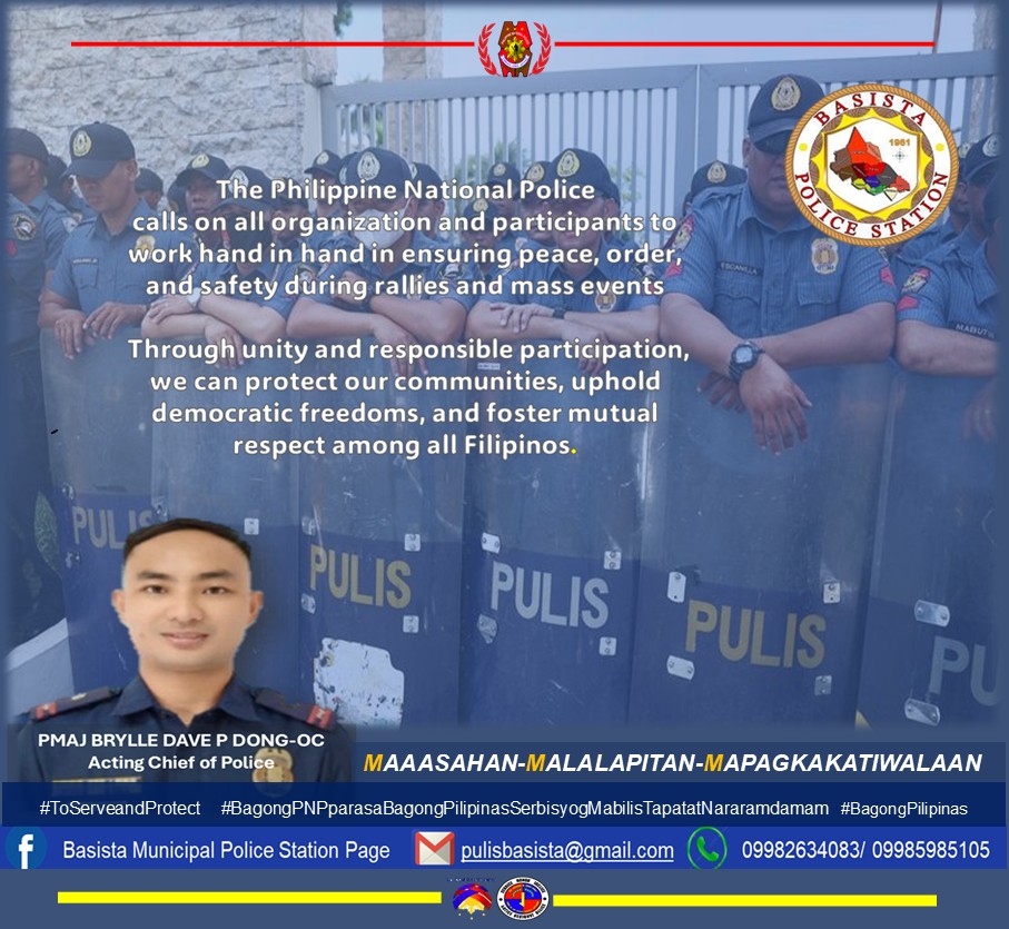 Basista - The Philippine National Police calls on all organization and ...