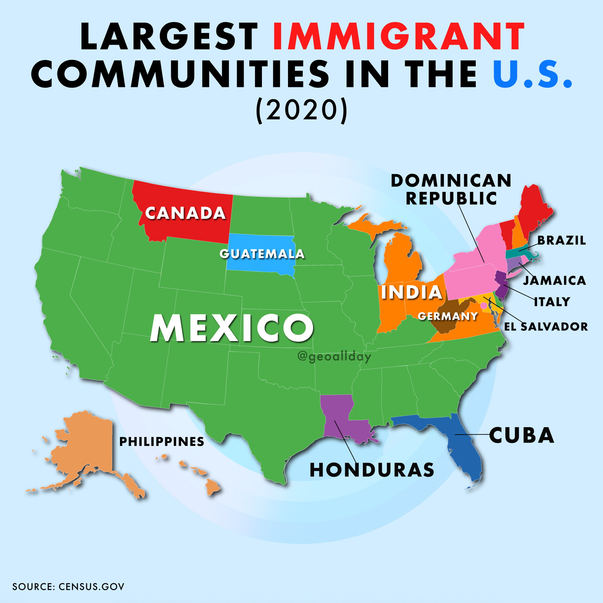 Geo - Largest Immigrant Communities in the U.S. #fblifestyle | Facebook