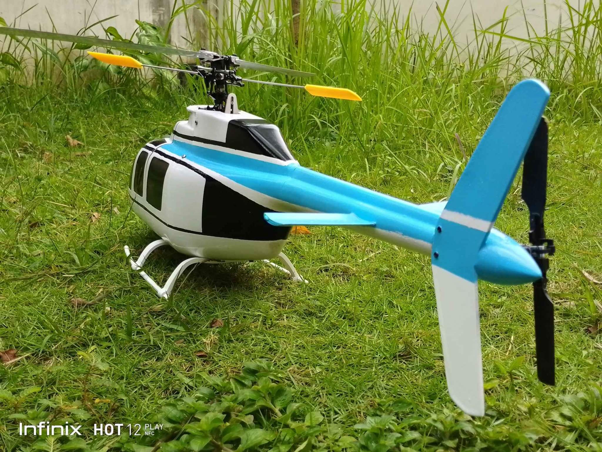 (WTS) Fuselage Bell Ranger 206 3D printed RC heli kelas 450