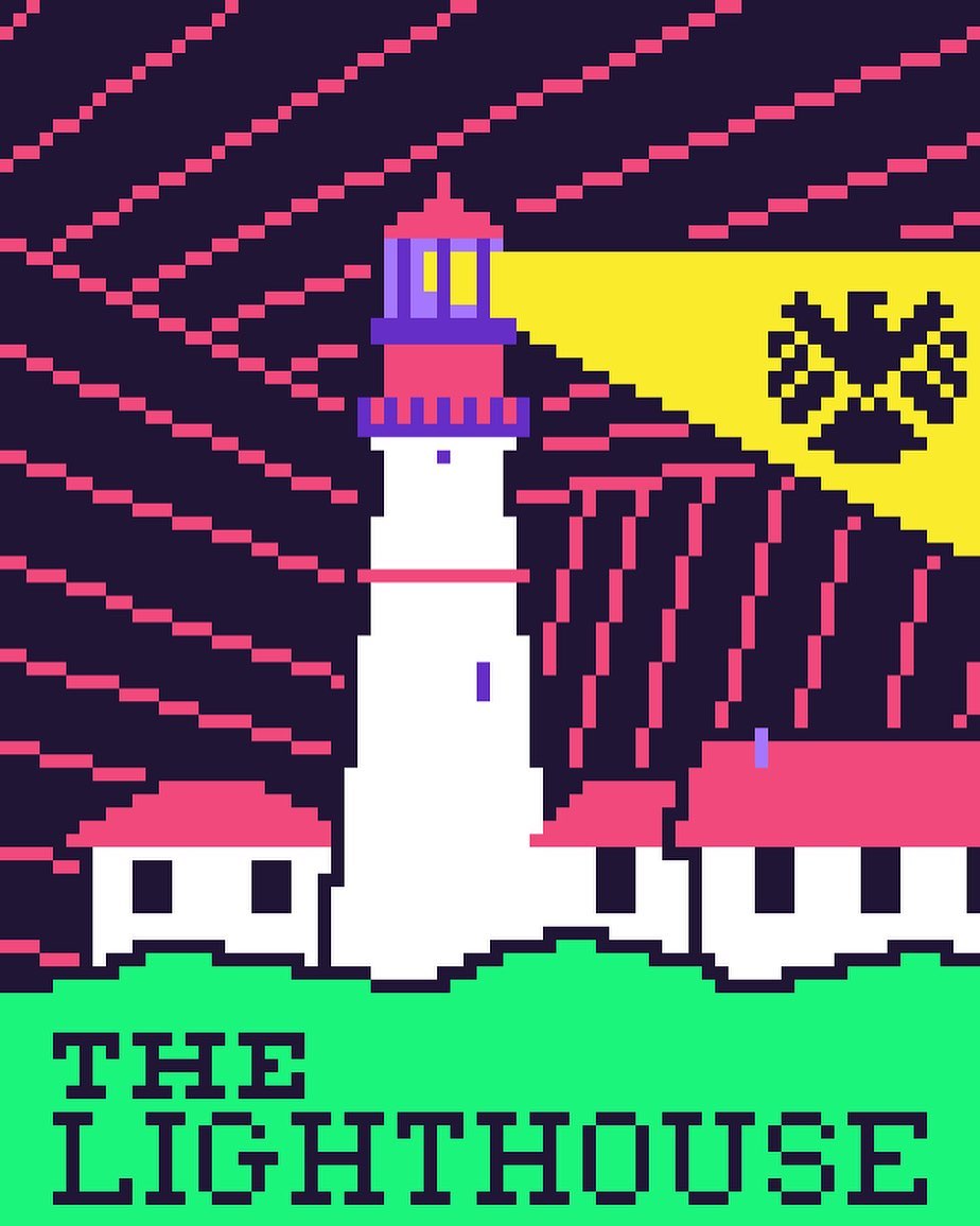 LI-PixelArt - Made a neon 80s inspired Lighthouse pixel... | Facebook