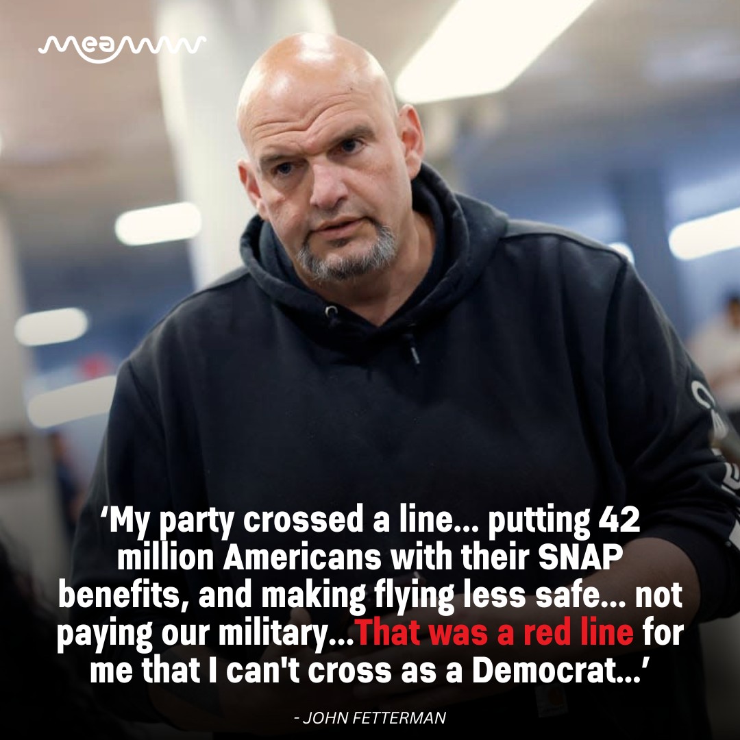 MEAWW - Sen. John Fetterman (D-PA) says the government shutdown crossed ...
