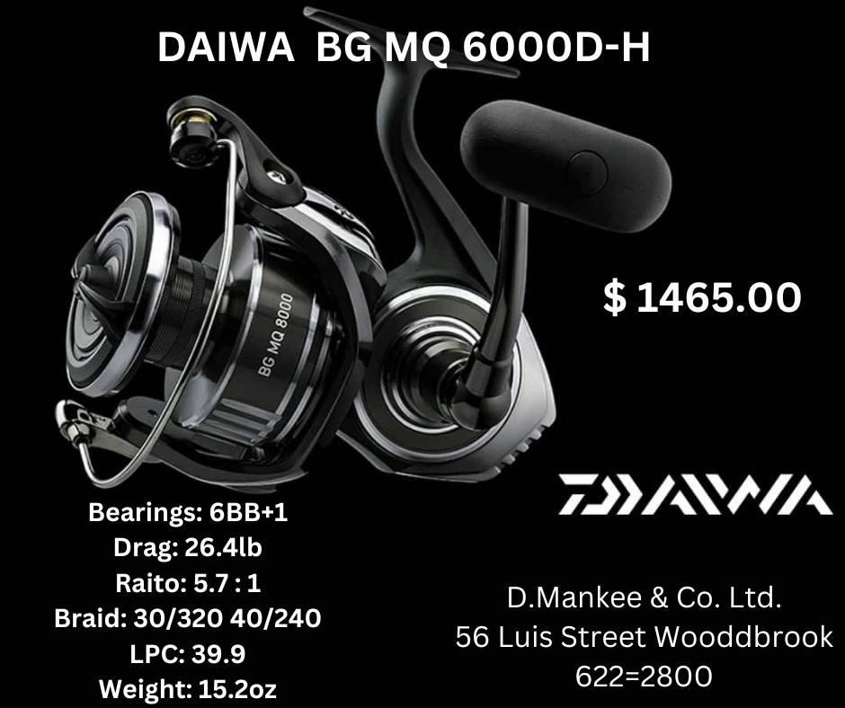 daiwa bg mq 6000d-h spinning reel 2020 Monocoque Saltwater Reels Daiwa is proud to introduce the next generation of BG spinning reels to saltwater anglers of all stripes Daiwa BGMQ4000D-XH BG MQ Spinning