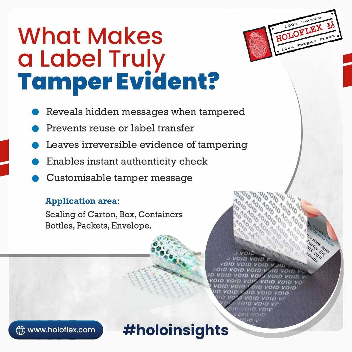 Holoflex - 🔍 What Makes a Label Truly Tamper-Evident? In... | Facebook