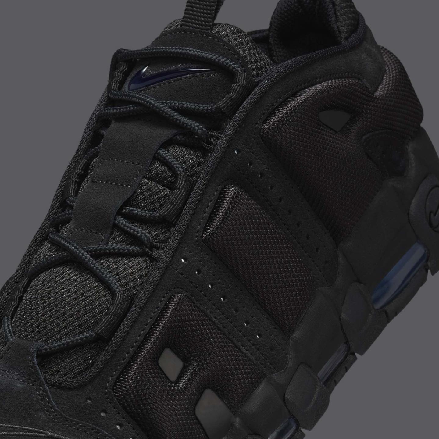 Triple Black” lands on the Nike Air More Uptempo Low on the board